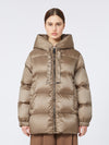 The Cube Down Jacket in Water-Repellent Canvas Brown
